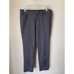 Banana Republic Women's Size 6 Black Geometric Print Sloan Cropped Pants